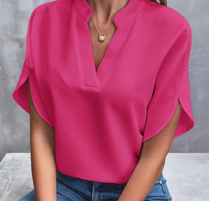 Blouse V-Col Légère – Élégance au Quotidien