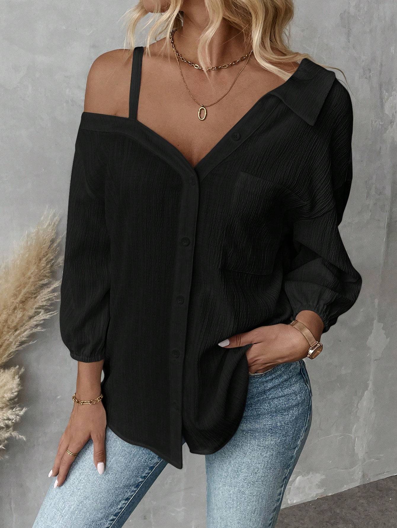 Blouse Asymétrique Casual – GAZERIA