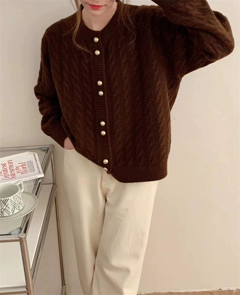 Pull à col rond uni au design tendance
