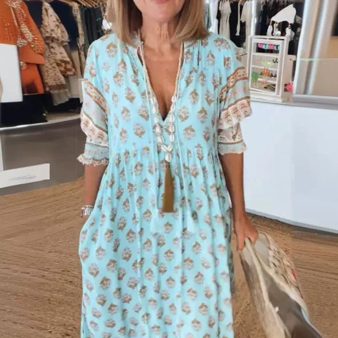 Robe Élégante à Imprimé Tendance