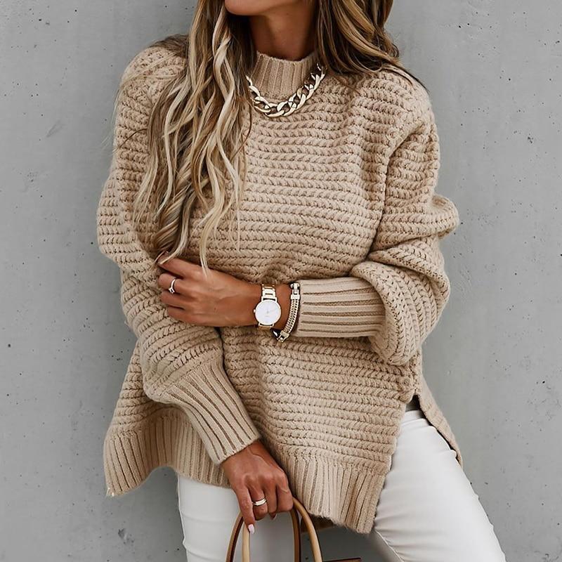 Pull Femme Maille Fendue à Cordon