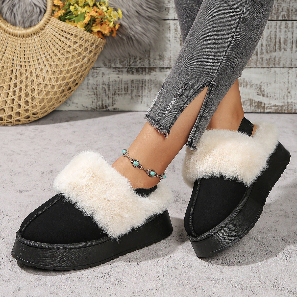 Bottes d'hiver compensées femme.