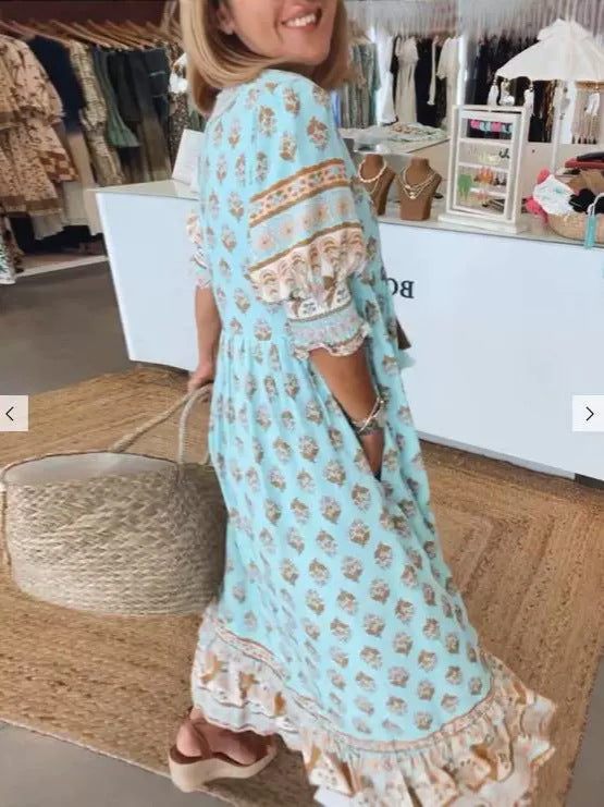 Robe Élégante à Imprimé Tendance