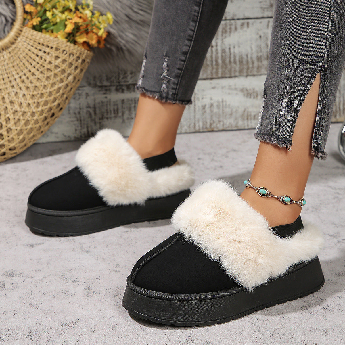 Bottes d'hiver compensées femme.