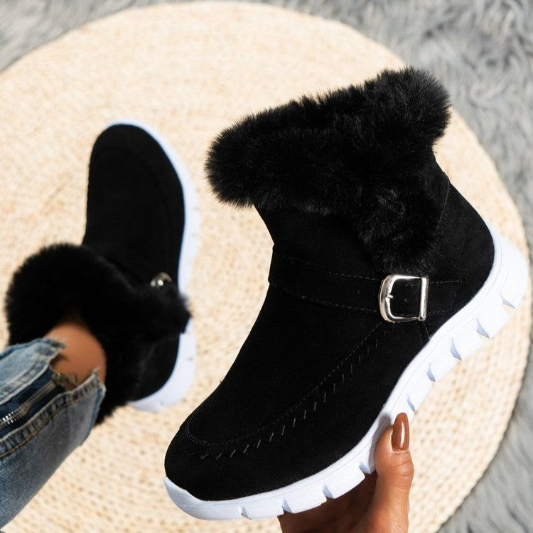 Bottes Hiver Chaudes et Épaisses pour Femme avec Boucle