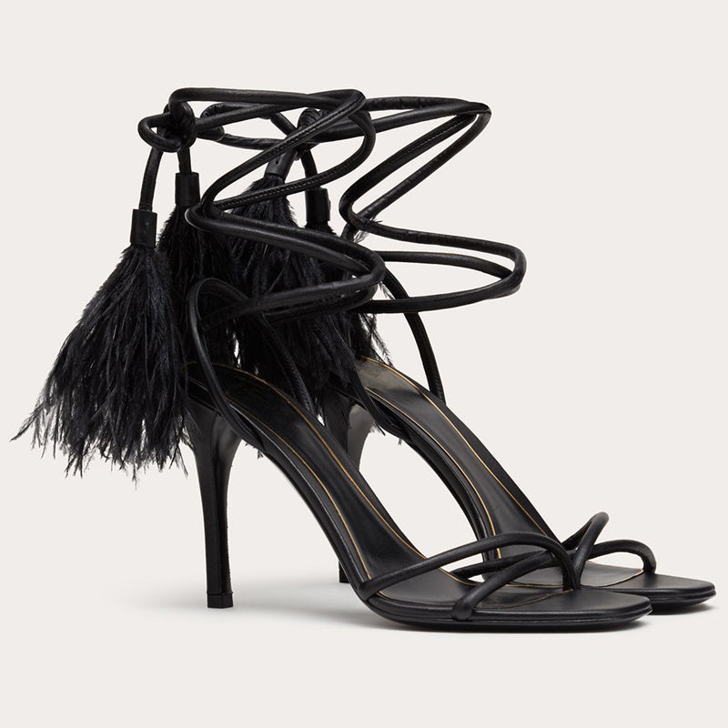 Sandales Romaines à Lacets avec Plumes – GAZERIA