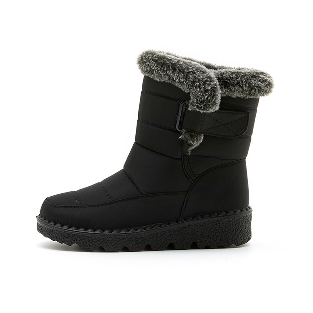 Bottines d'Hiver Imperméables avec Col en Fourrure