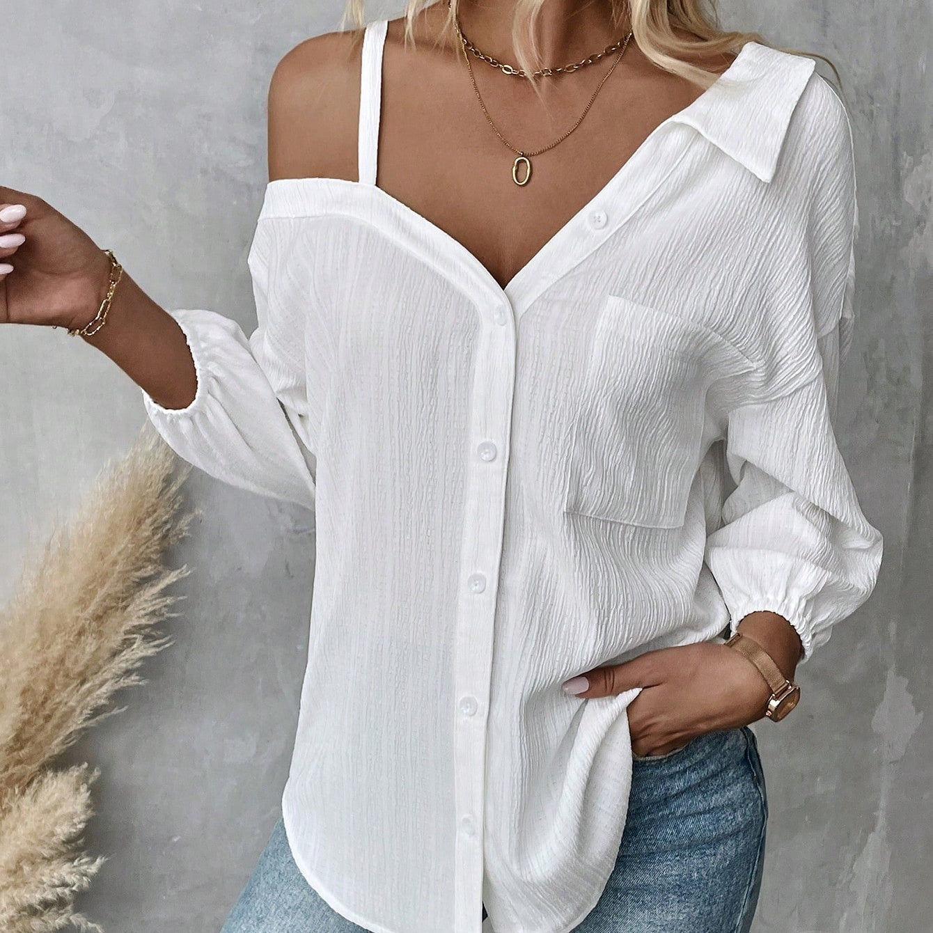 Blouse Asymétrique Casual – GAZERIA