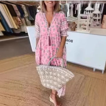 Robe Élégante à Imprimé Tendance