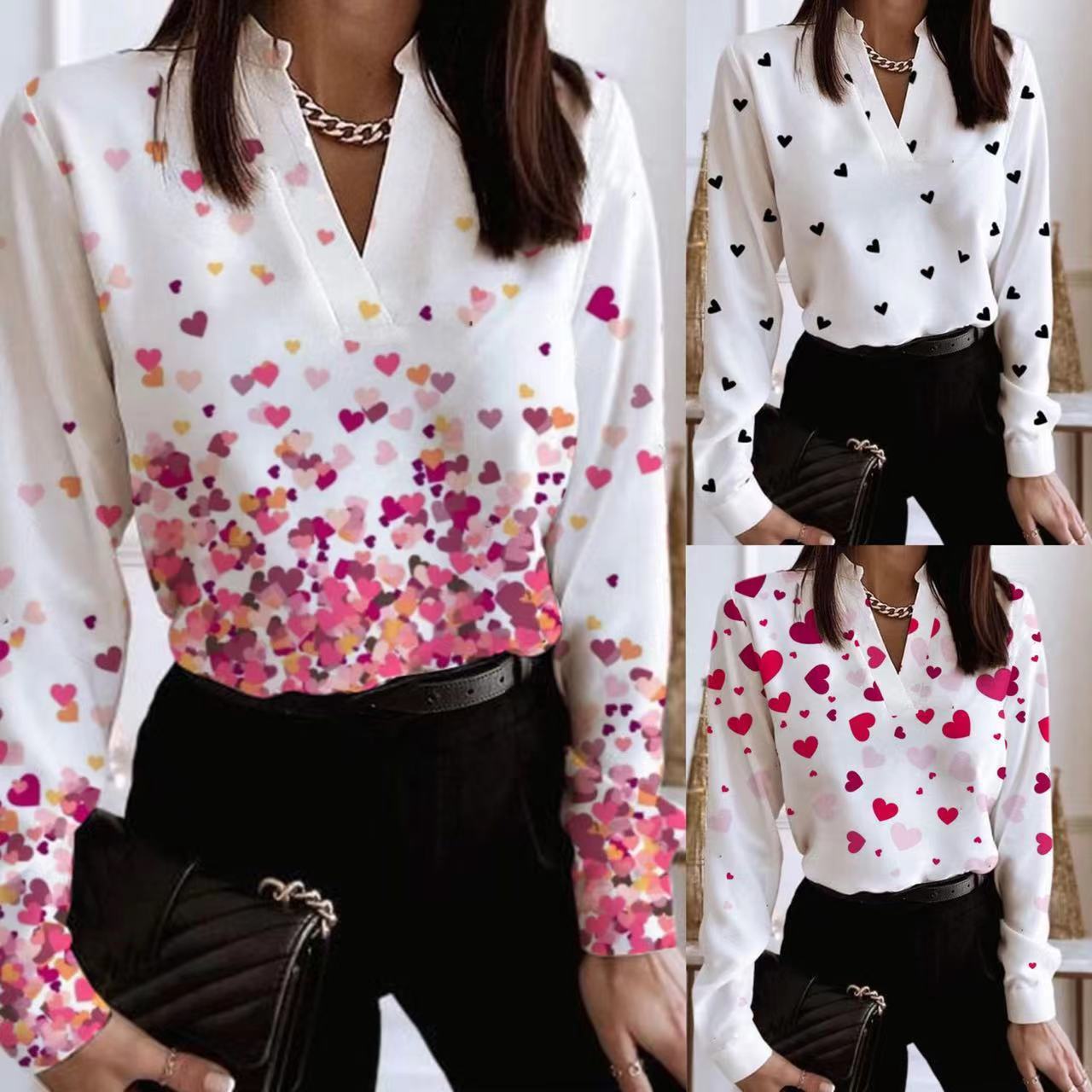 Chemise Femme Décontractée et Col V