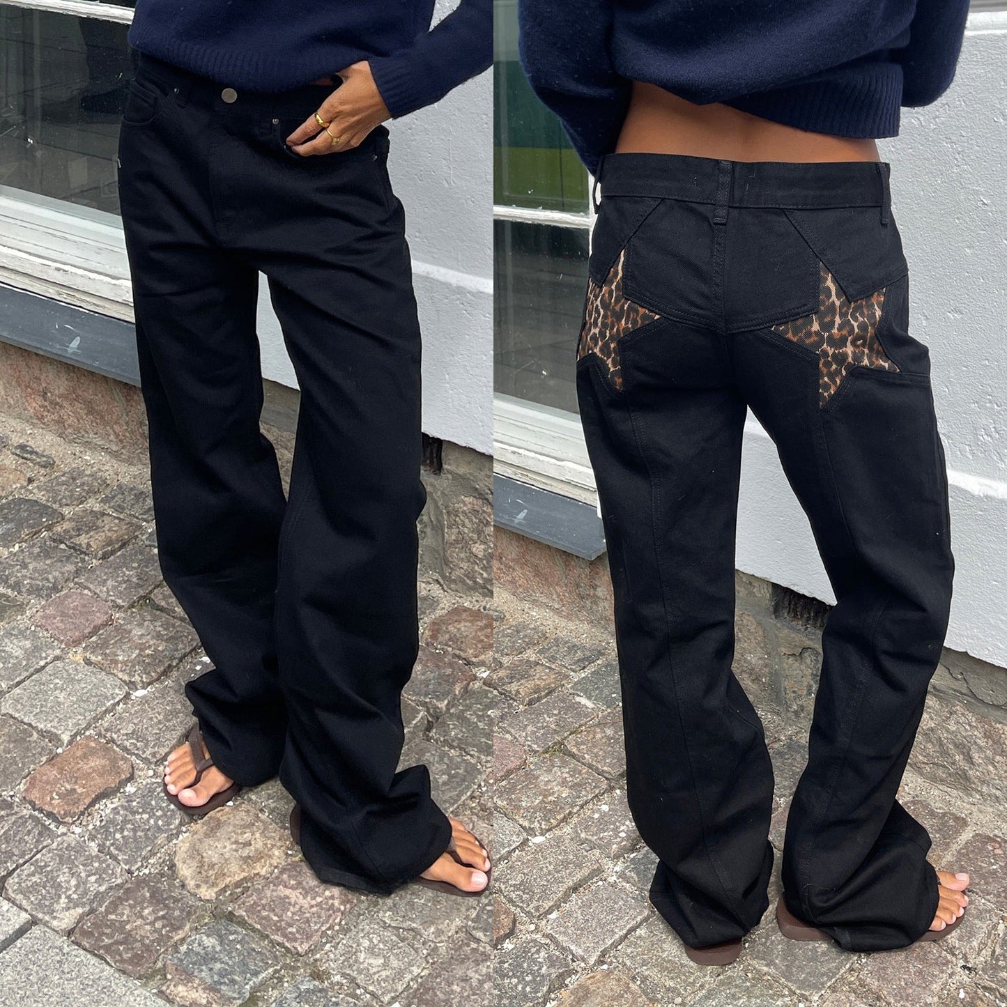 Pantalon Casual Retro à Étoile
