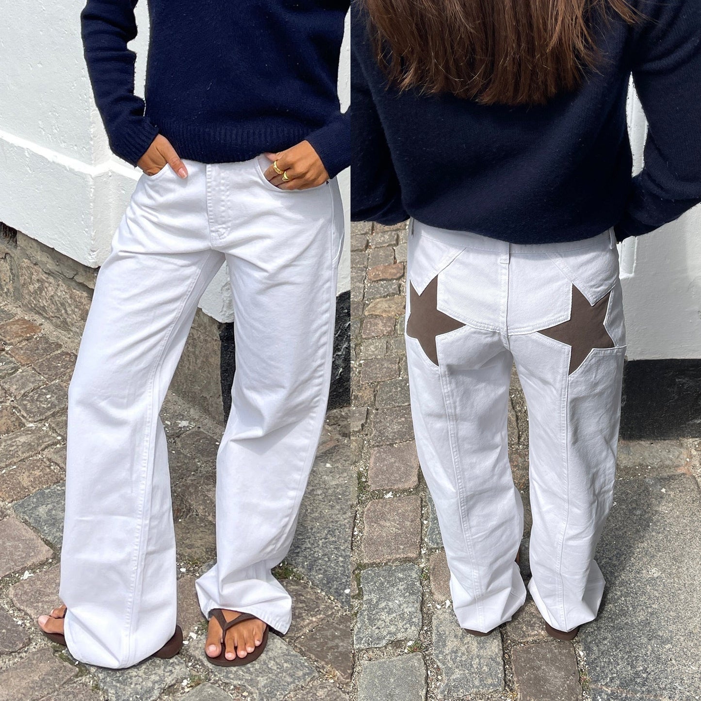 Pantalon Casual Retro à Étoile