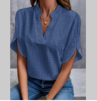 Blouse V-Col Légère – Élégance au Quotidien