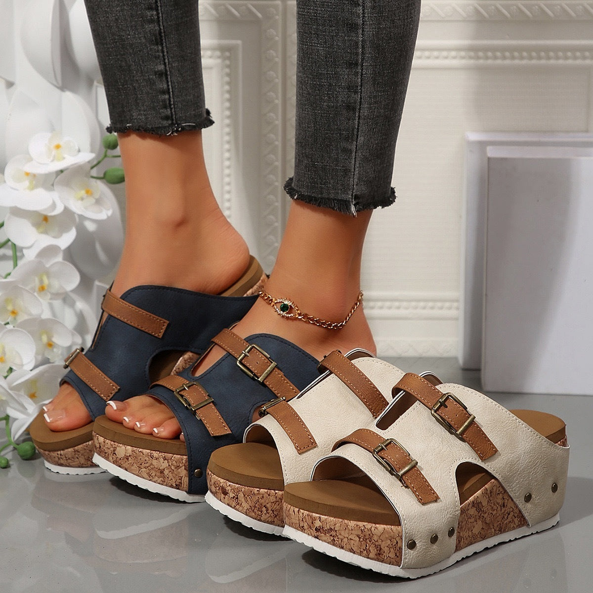 Sandales Ouvertes Glamour – Style Gazeria en Grandes Tailles