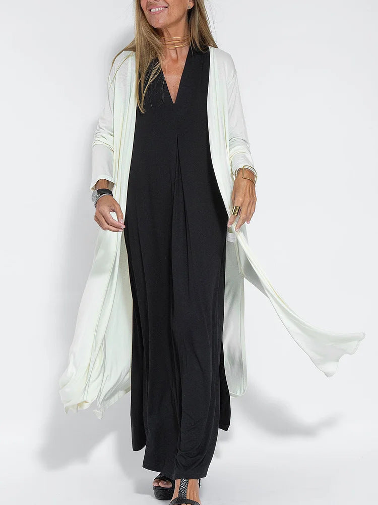 Manteau Trench Long à Manches Longues – GAZERIA