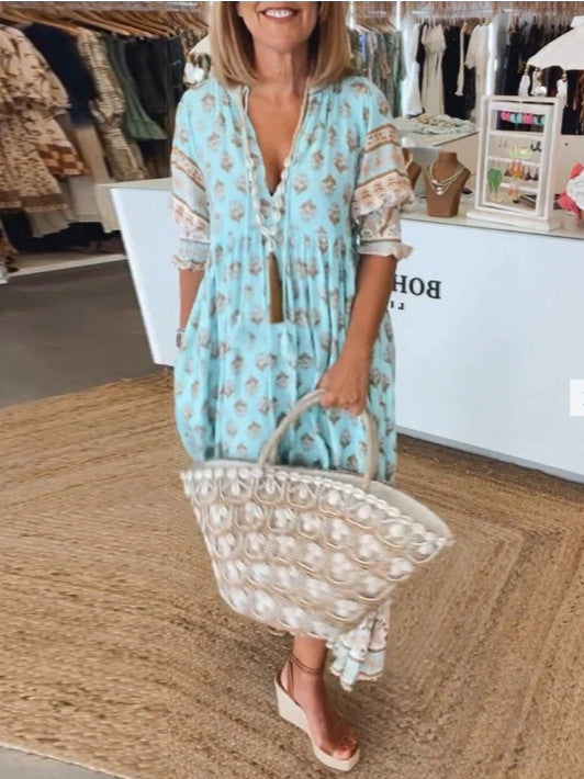 Robe Élégante à Imprimé Tendance
