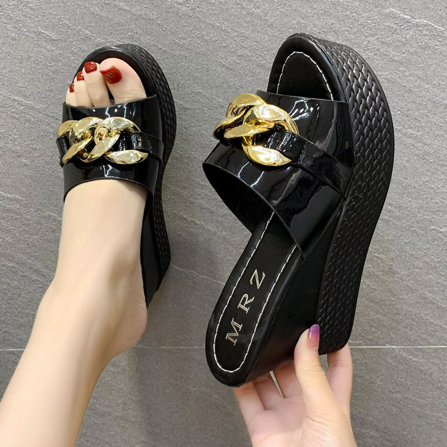 Sandales Compensées à Bout Ouvert