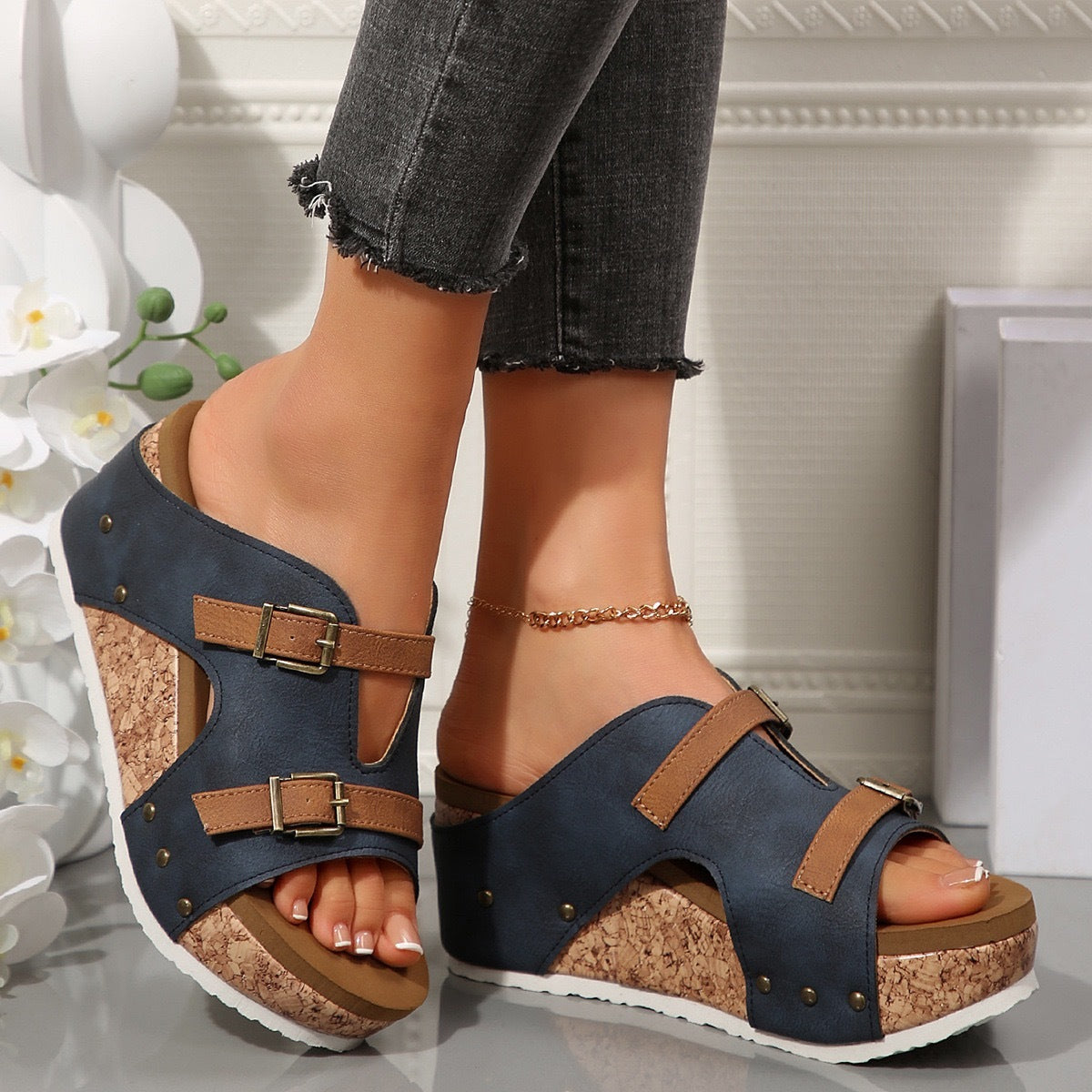 Sandales Ouvertes Glamour – Style Gazeria en Grandes Tailles
