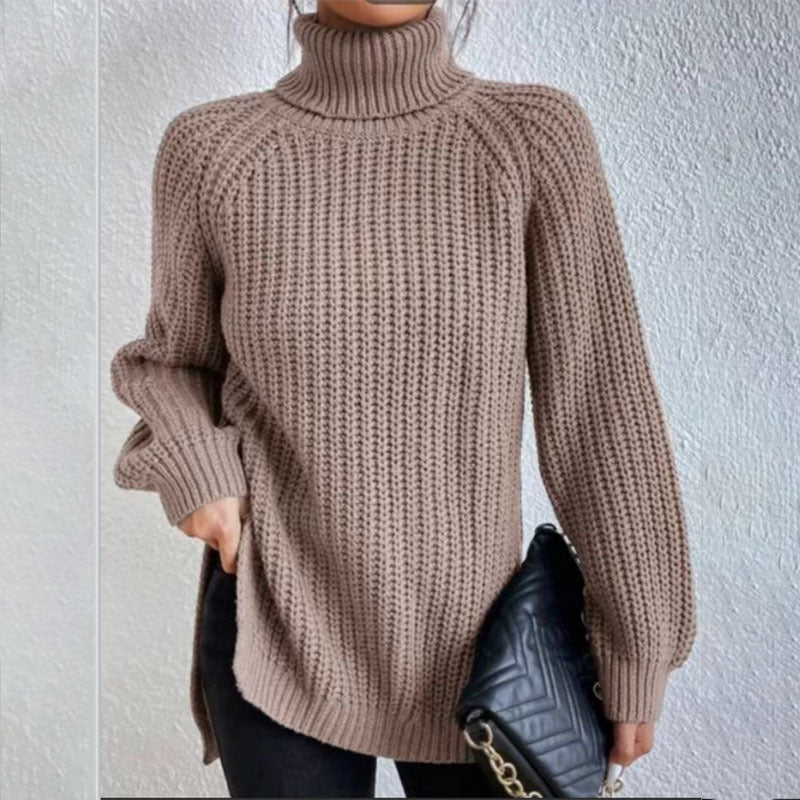 Pull Col Roulé Fendu – Élégance & Confort