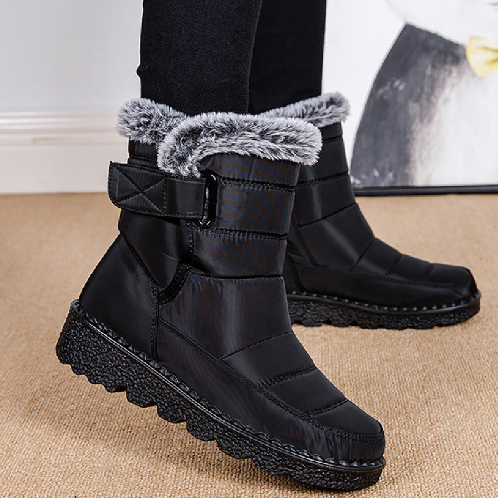 Bottines d'Hiver Imperméables avec Col en Fourrure
