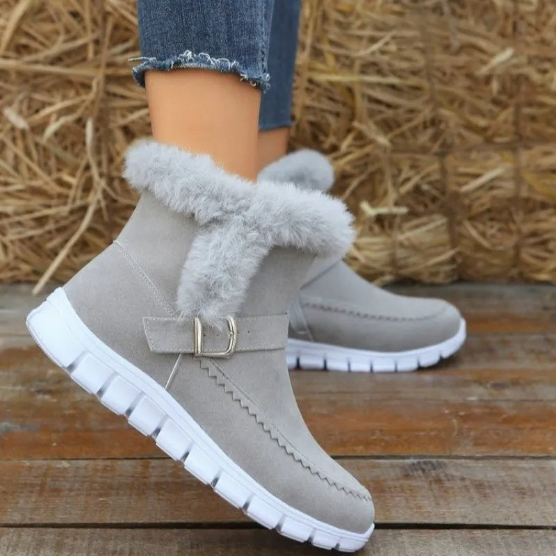 Bottes Hiver Chaudes et Épaisses pour Femme avec Boucle