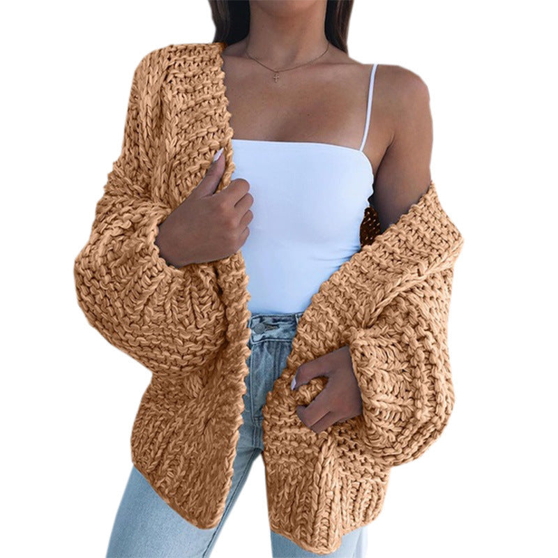 Cardigan pull ample en peluche pour femme