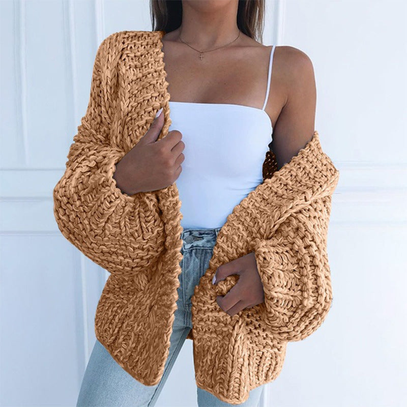 Cardigan pull ample en peluche pour femme