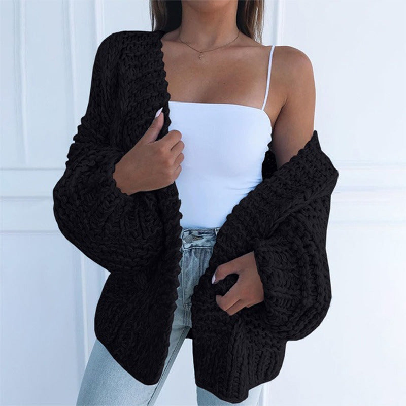 Cardigan pull ample en peluche pour femme