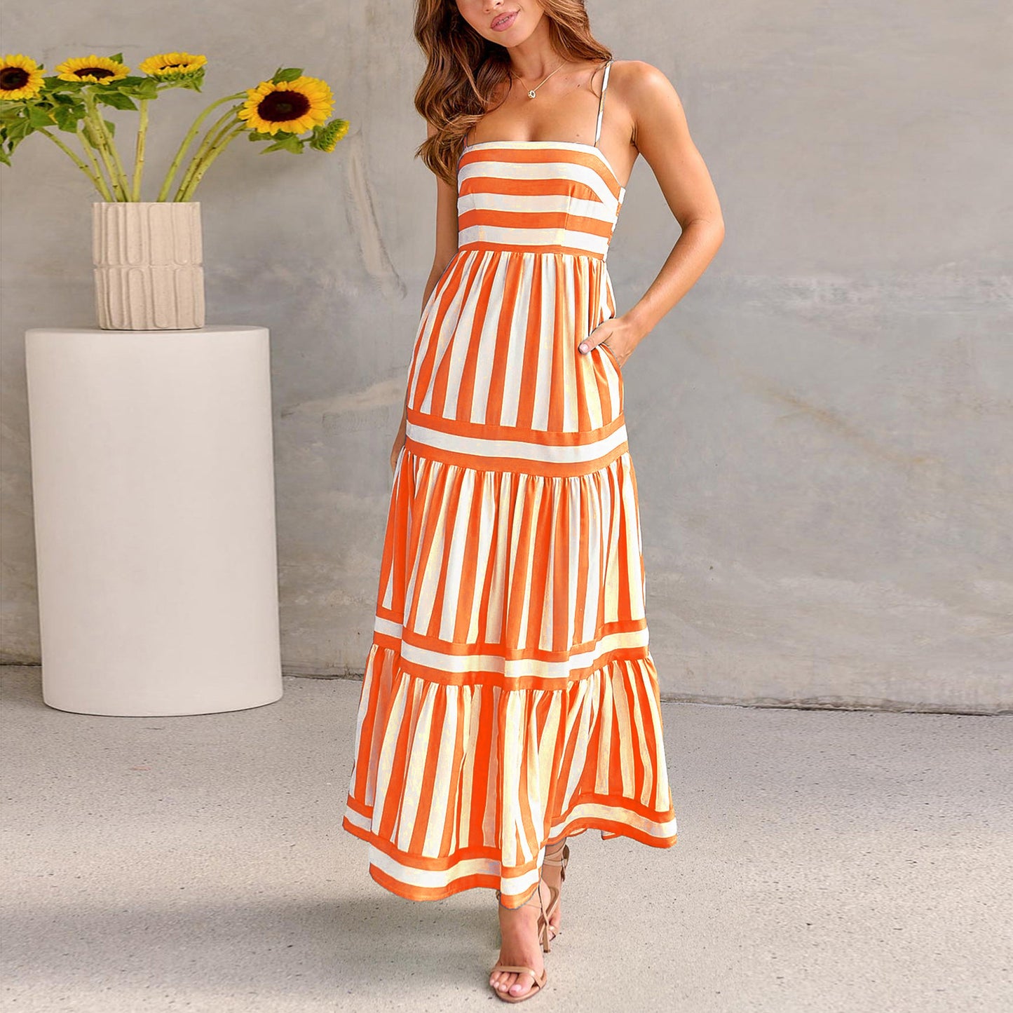 Robe Longue d'Été à Rayures