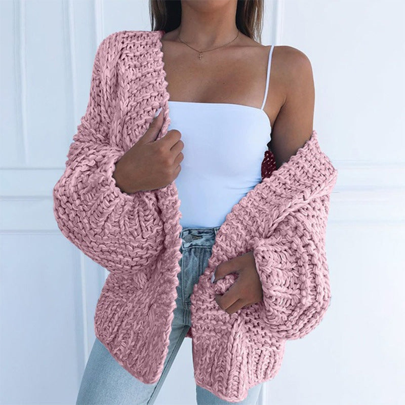 Cardigan pull ample en peluche pour femme