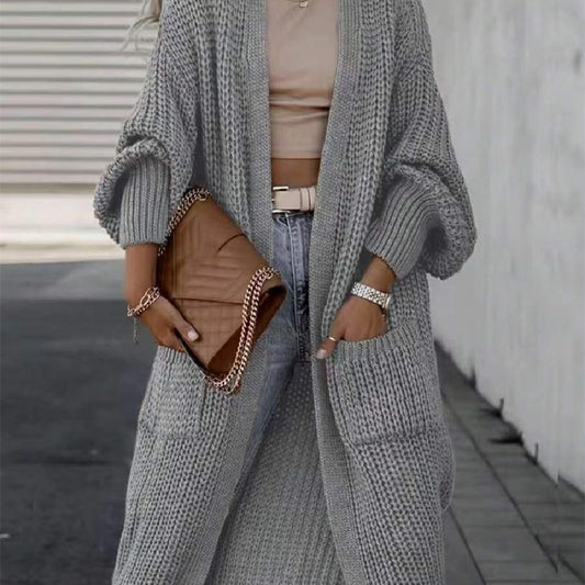 Cardigan Gris Élégant à Boutons